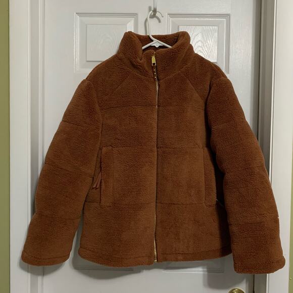 NWT Rebecca Minkoff soft teddy high neck puffer coat medium - Picture 2 of 11